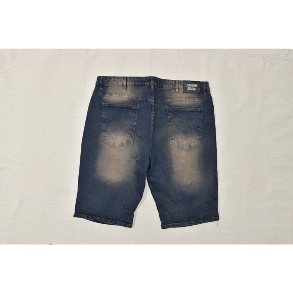 Legendary Status Men's Denim Jean Shorts Regular Size 42 Blue Cotton Baggy - Picture 2 of 8